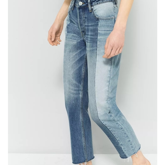 NWOT Urban Outfitters BDG Jessye Straight Leg Spliced Jeans - Picture 3 of 10